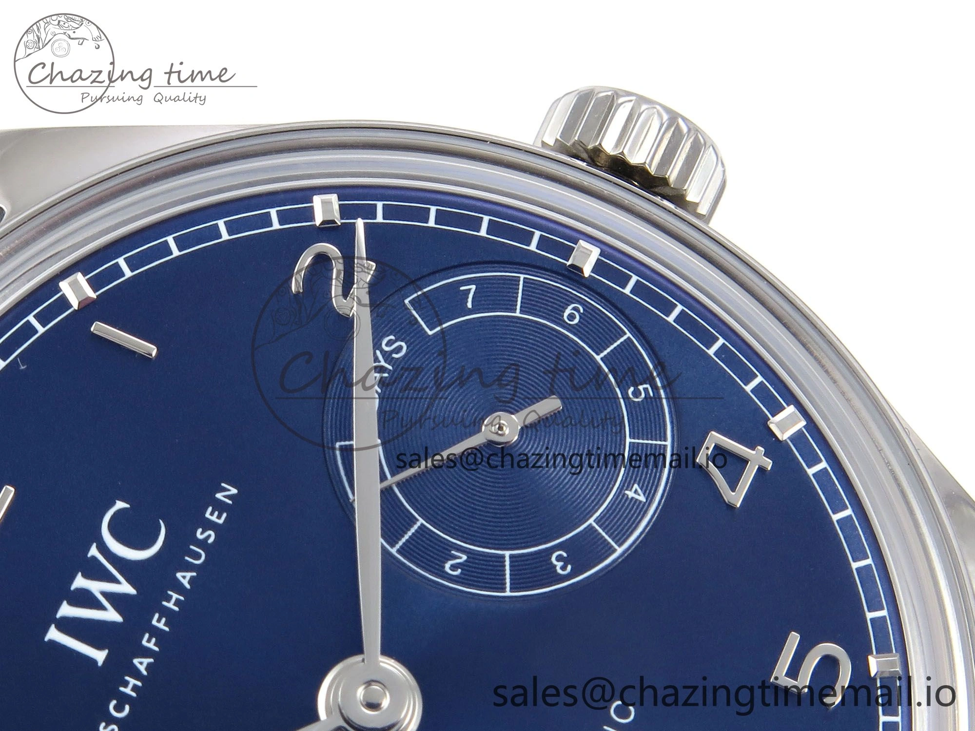 Portugieser Automatic SS IW501704 APSF 1:1 Best Edition Blue Dial on Black Leather Strap A52011