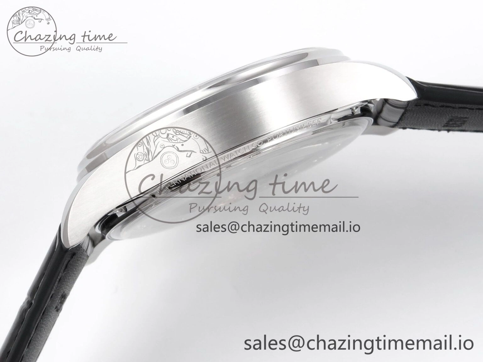 Portugieser Automatic SS IW501704 APSF 1:1 Best Edition Blue Dial on Black Leather Strap A52011