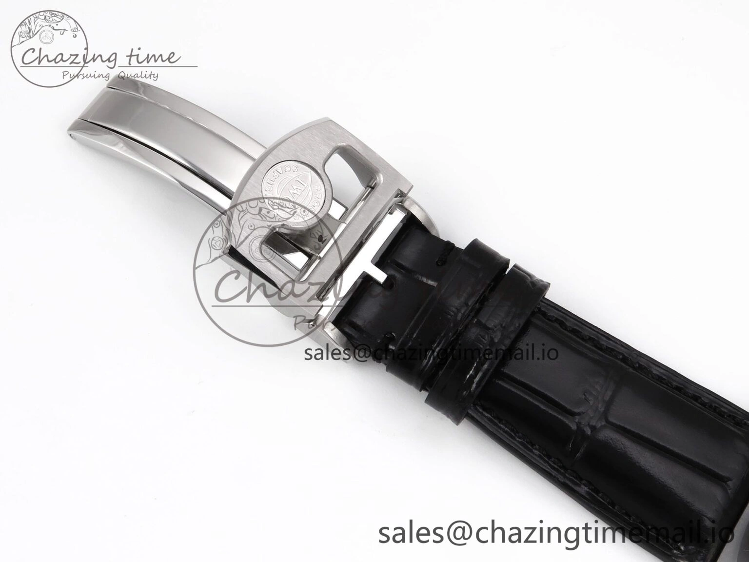 Portugieser Automatic SS IW501704 APSF 1:1 Best Edition Blue Dial on Black Leather Strap A52011