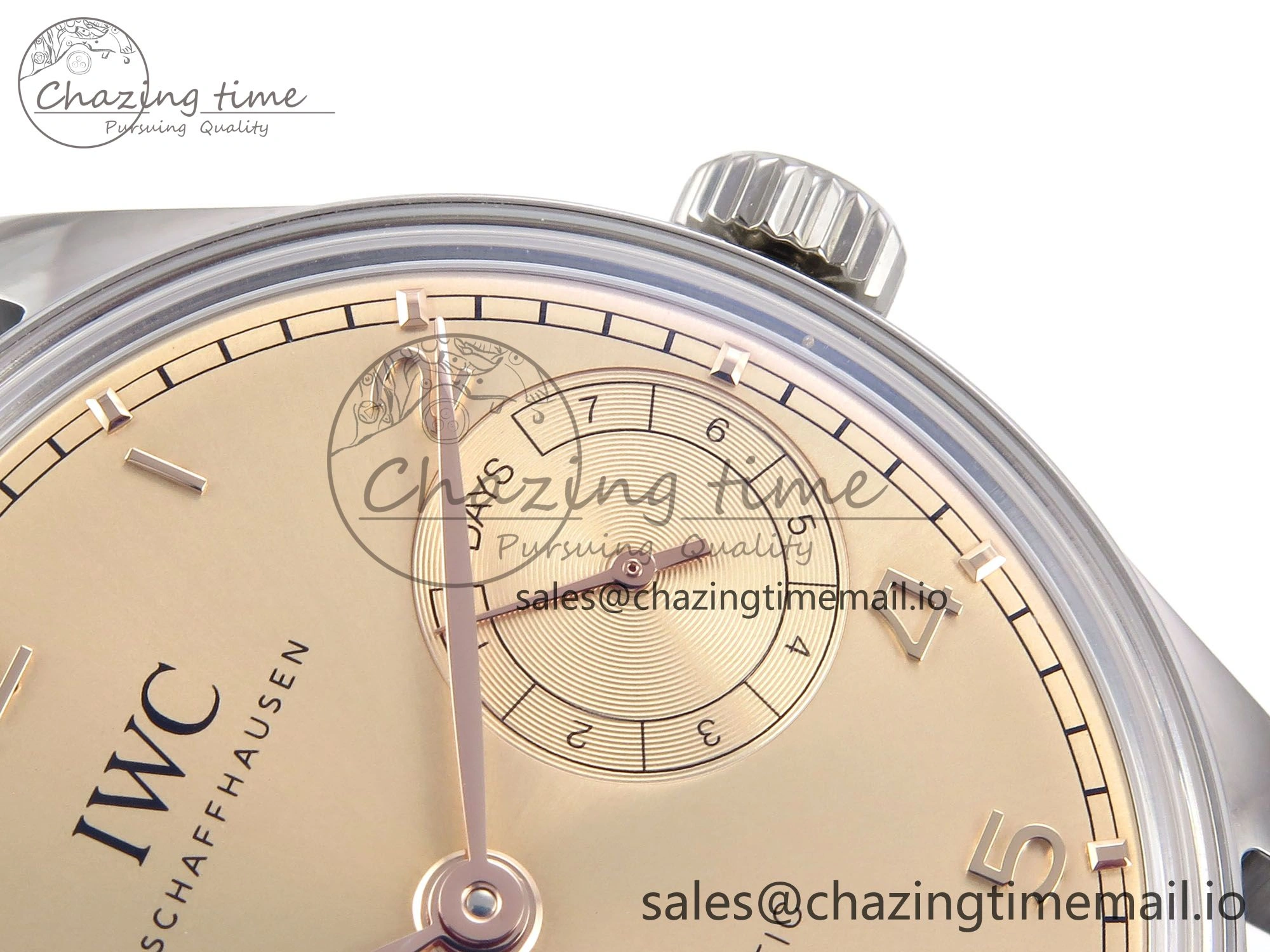 Portugieser Automatic SS IW501705 APSF 1:1 Best Edition RG Dial on Black Leather Strap A52011