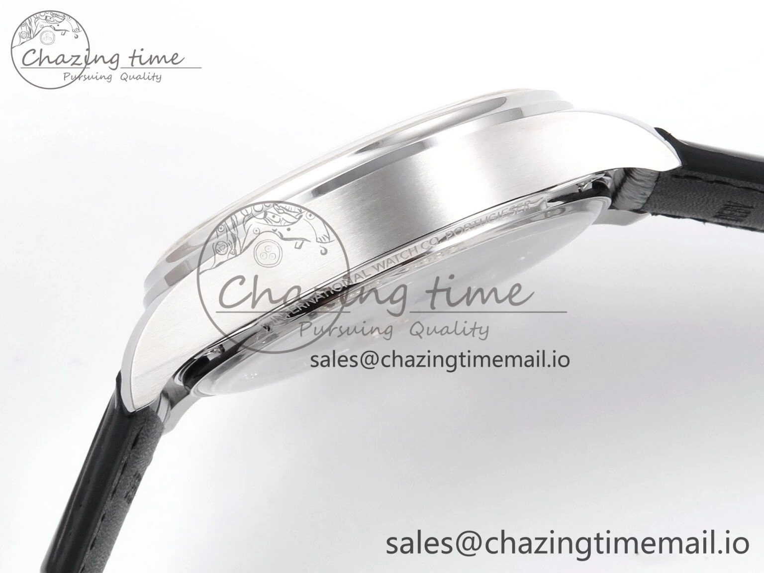 Portugieser Automatic SS IW501705 APSF 1:1 Best Edition RG Dial on Black Leather Strap A52011