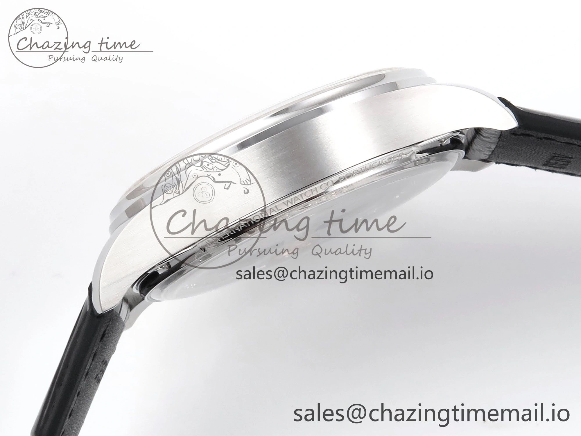 Portugieser Automatic SS IW501705 APSF 1:1 Best Edition RG Dial on Black Leather Strap A52011