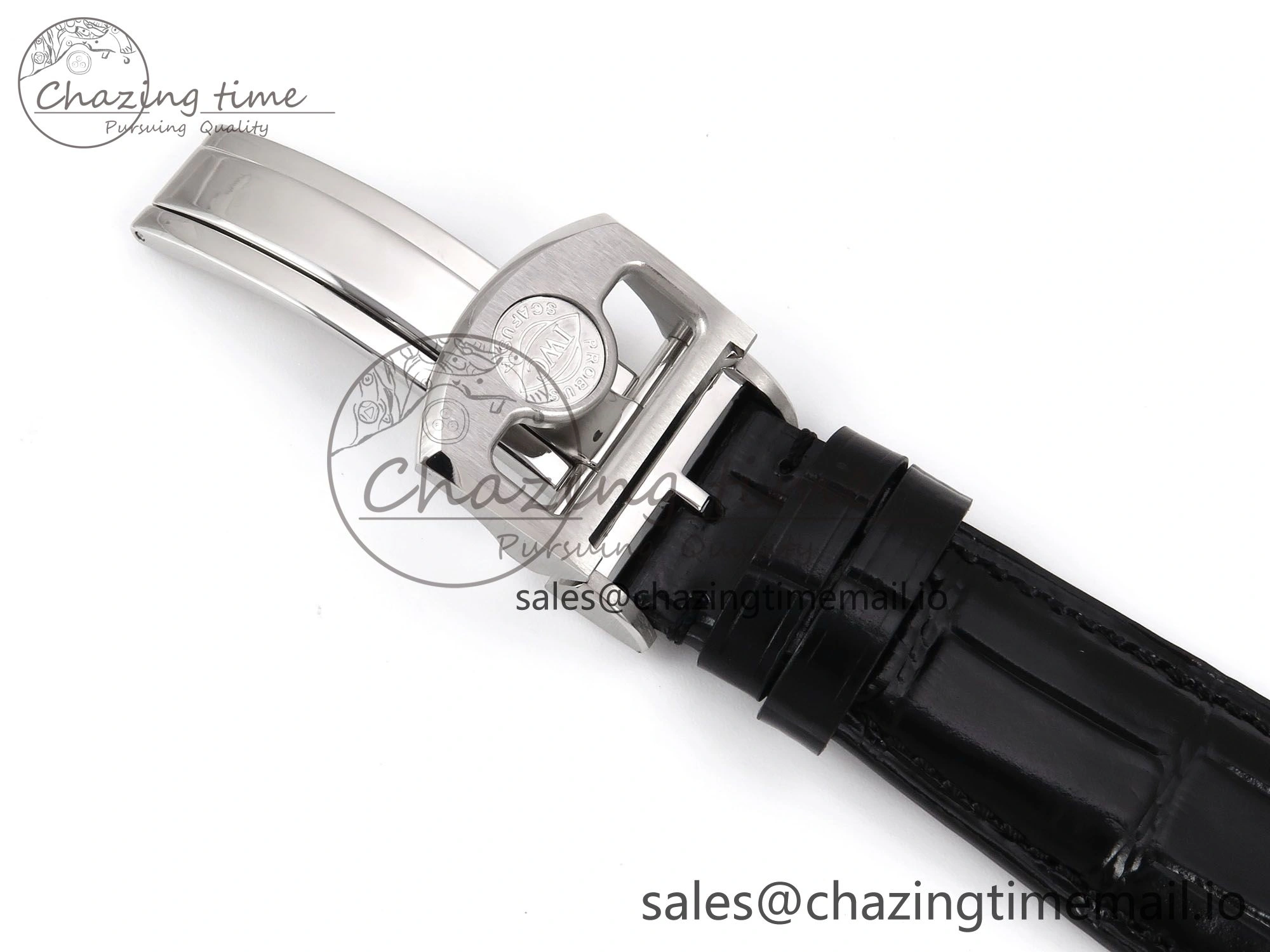 Portugieser Automatic SS IW501705 APSF 1:1 Best Edition RG Dial on Black Leather Strap A52011