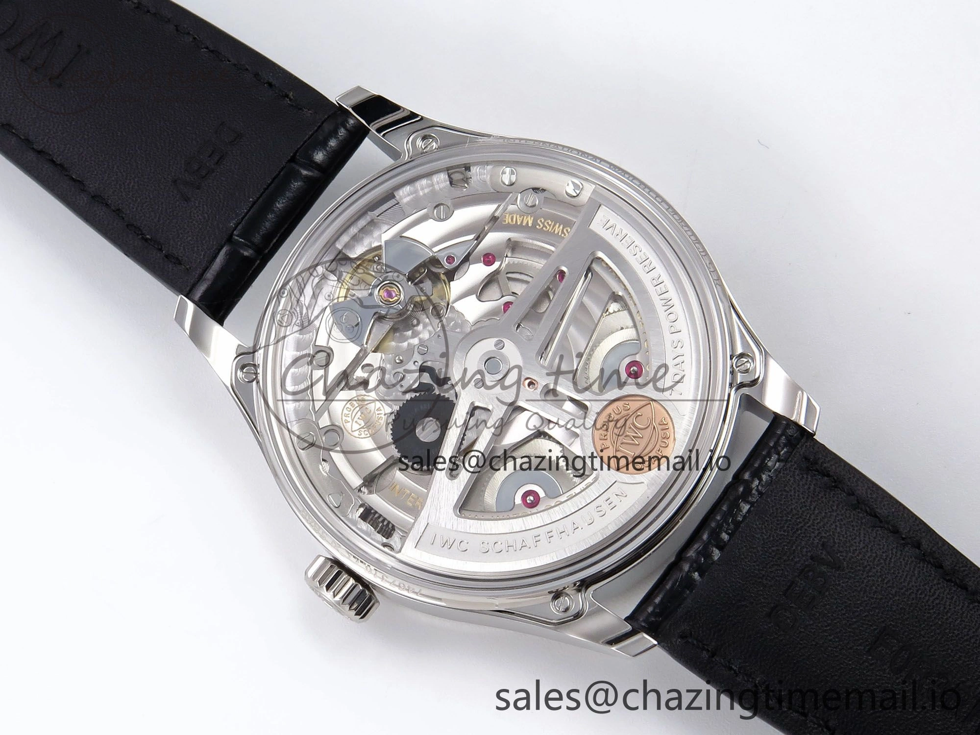 Portugieser Automatic SS IW501705 APSF 1:1 Best Edition RG Dial on Black Leather Strap A52011