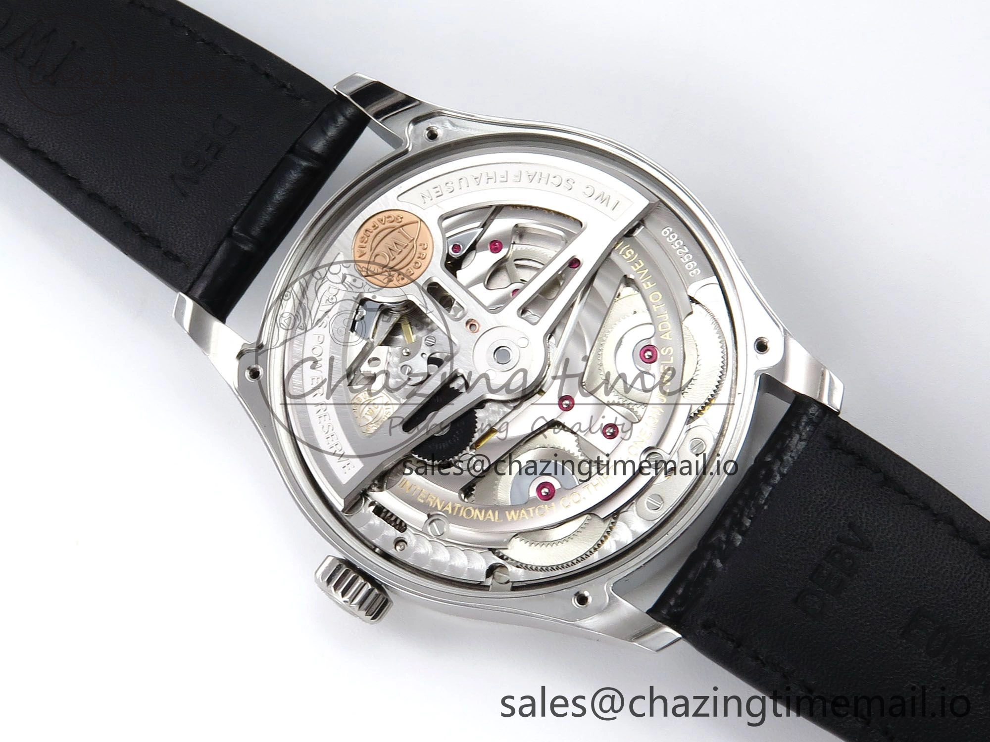 Portugieser Automatic SS IW501705 APSF 1:1 Best Edition RG Dial on Black Leather Strap A52011