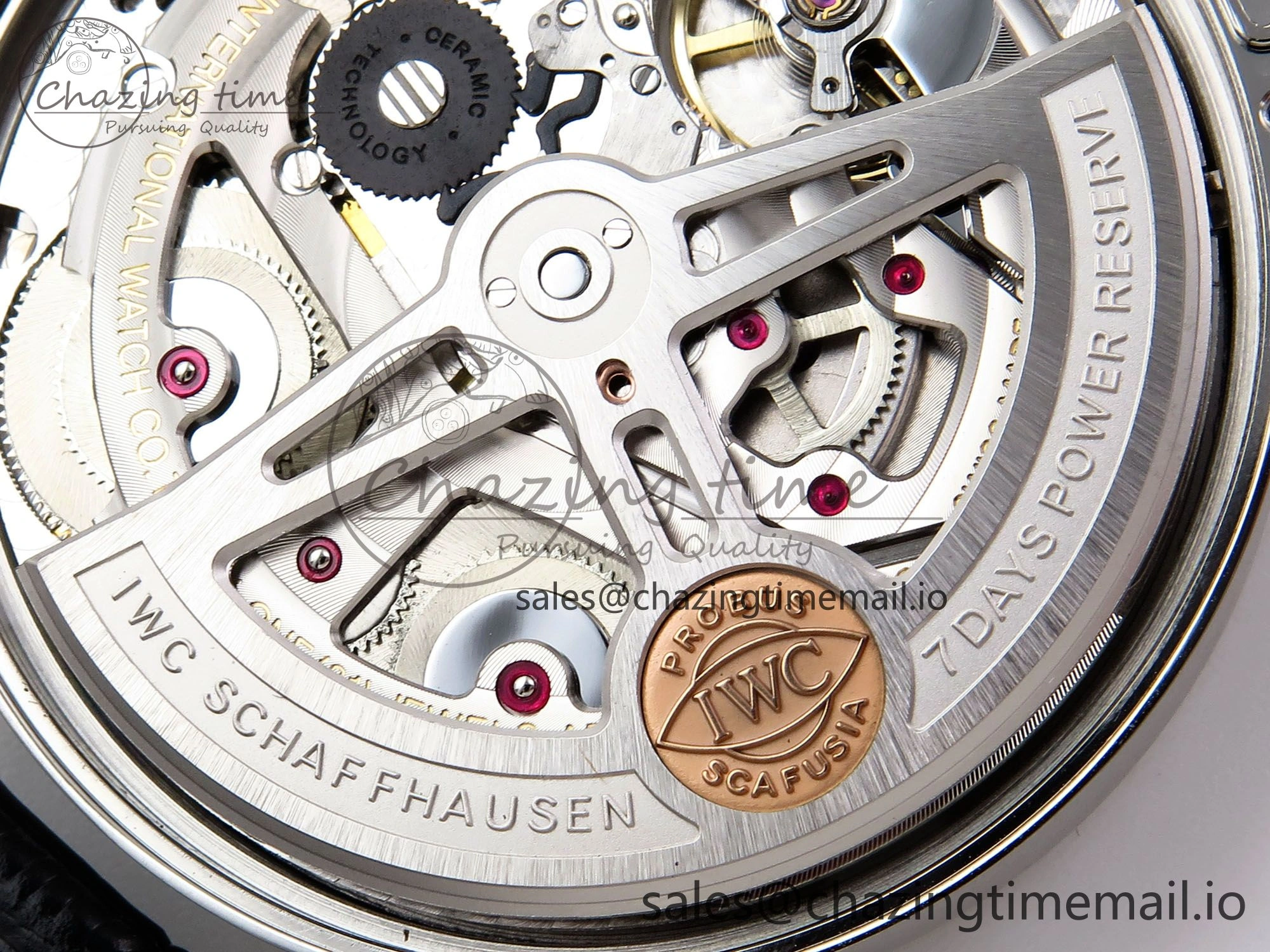 Portugieser Automatic SS IW501705 APSF 1:1 Best Edition RG Dial on Black Leather Strap A52011