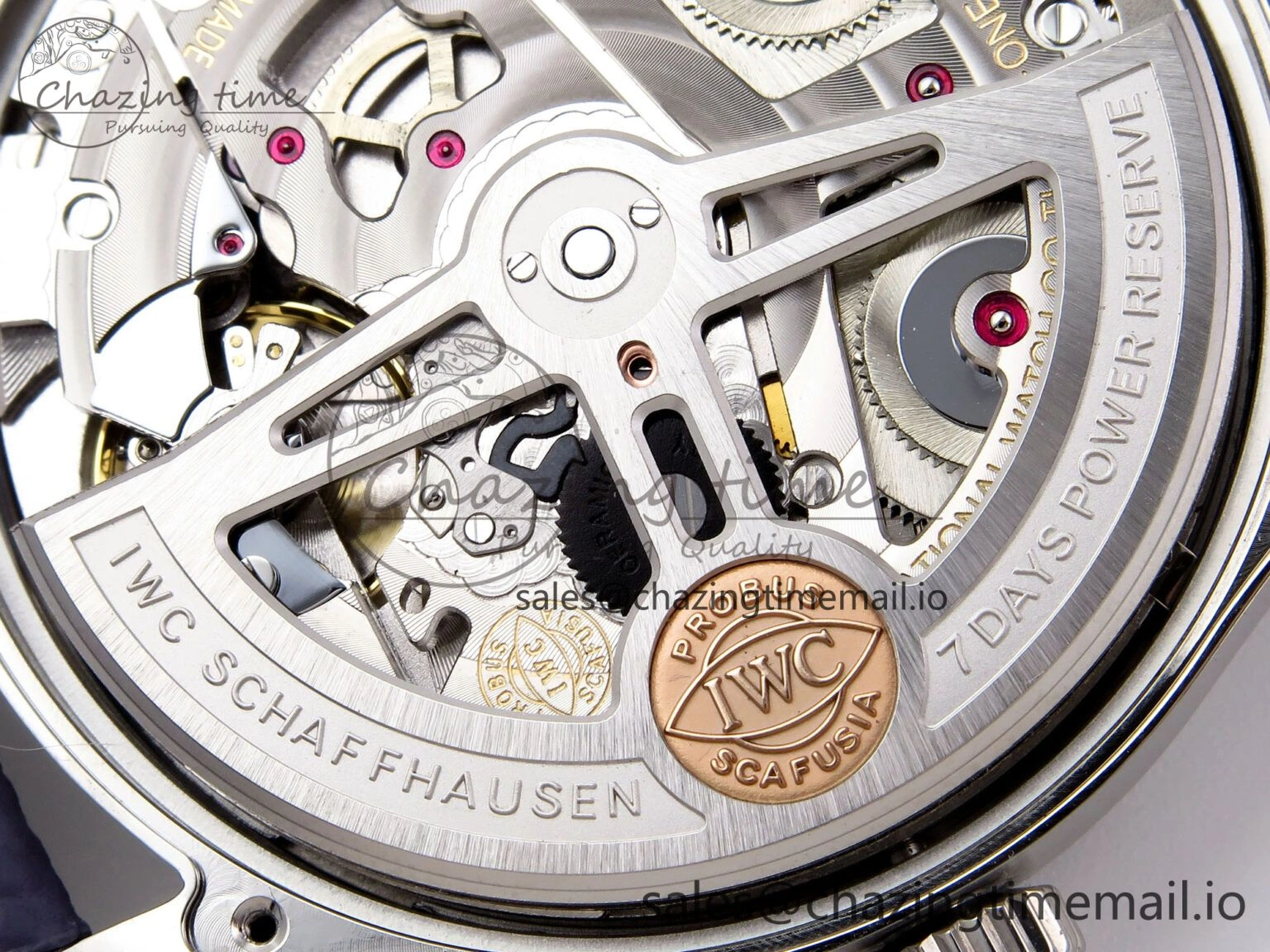 Portugieser Automatic SS IW501708 APSF 1:1 Best Edition Light Blue Dial on Gray Leather Strap A52011