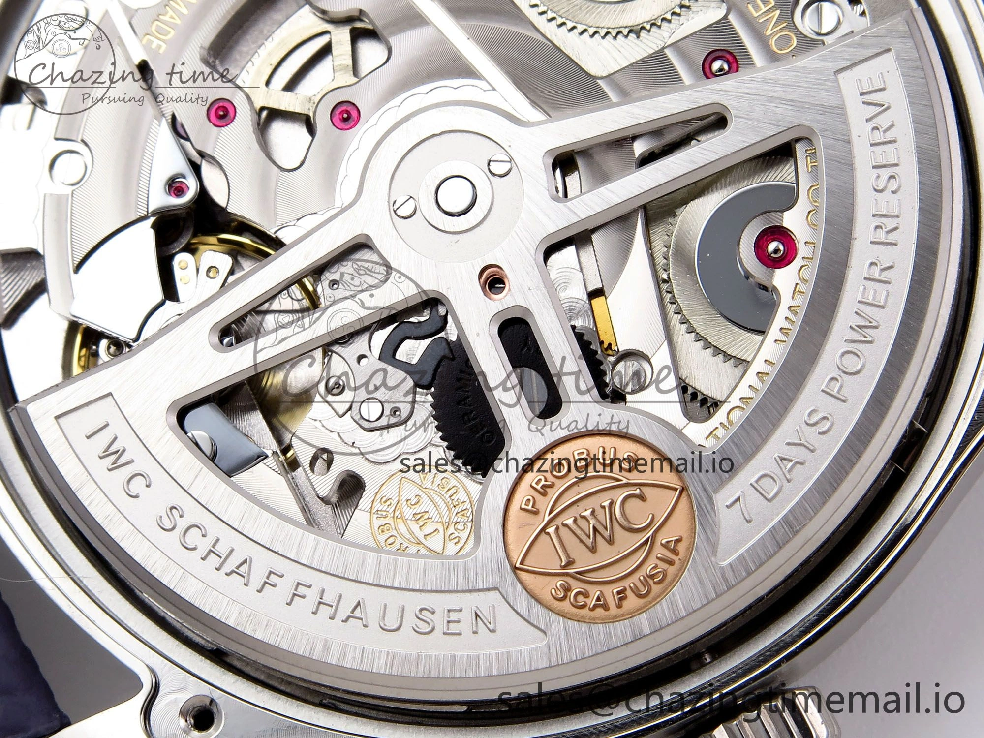 Portugieser Automatic SS IW501708 APSF 1:1 Best Edition Light Blue Dial on Gray Leather Strap A52011