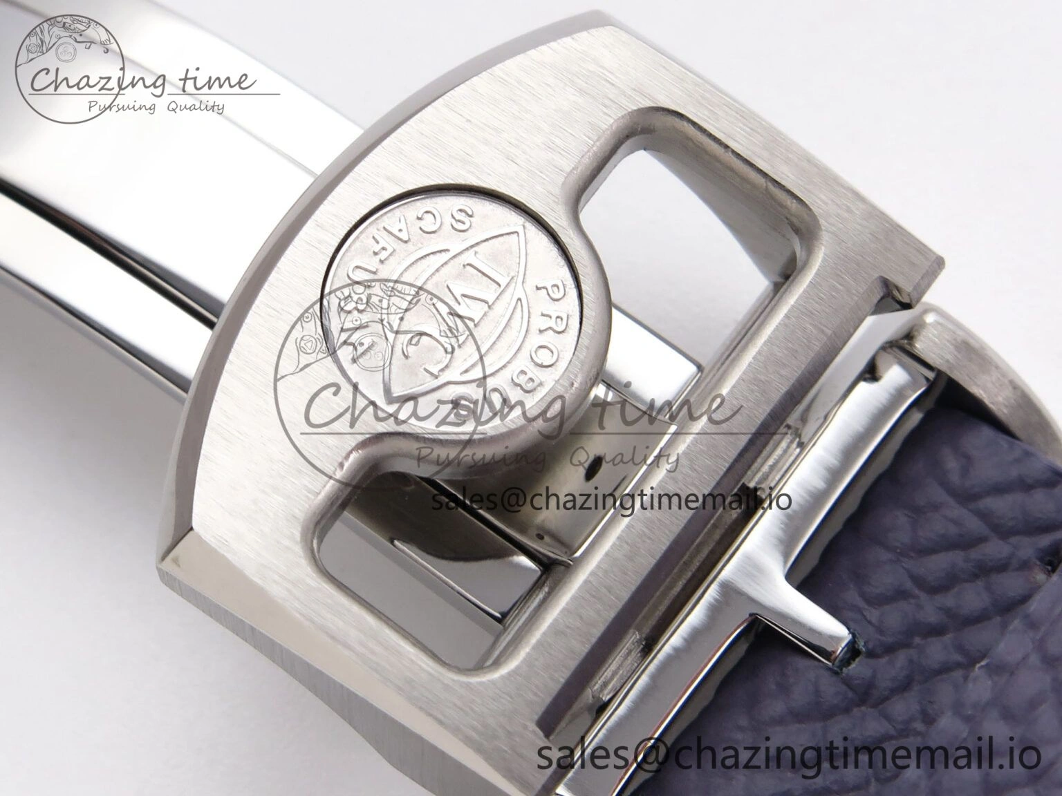 Portugieser Automatic SS IW501708 APSF 1:1 Best Edition Light Blue Dial on Gray Leather Strap A52011