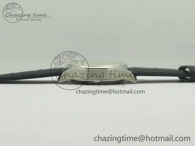 Portugieser Chrono Classic 42 IW390302 ZF 1:1 Best Edition White Dial Blue Markers on Black Leather Strap A7750