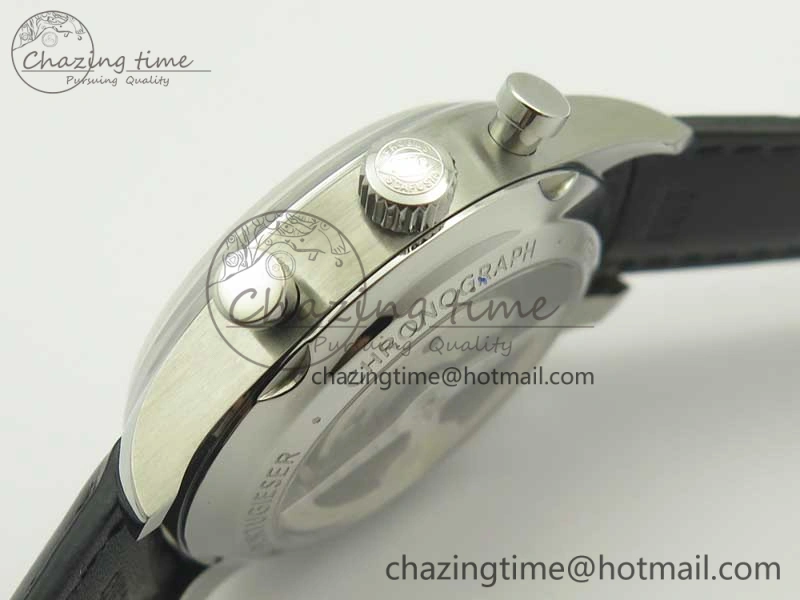 Portugieser Chrono Classic 42 IW390302 ZF 1:1 Best Edition White Dial Blue Markers on Black Leather Strap A7750