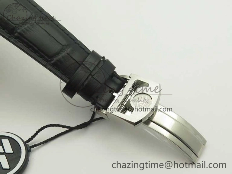 Portugieser Chrono Classic 42 IW390302 ZF 1:1 Best Edition White Dial Blue Markers on Black Leather Strap A7750