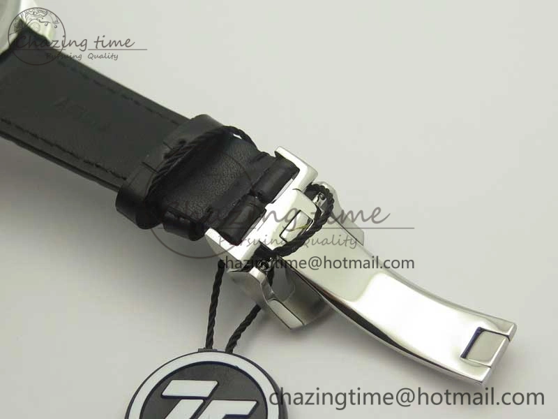Portugieser Chrono Classic 42 IW390302 ZF 1:1 Best Edition White Dial Blue Markers on Black Leather Strap A7750