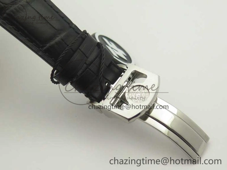 Portugieser Chrono Classic 42 IW390302 ZF 1:1 Best Edition White Dial Blue Markers on Black Leather Strap A7750