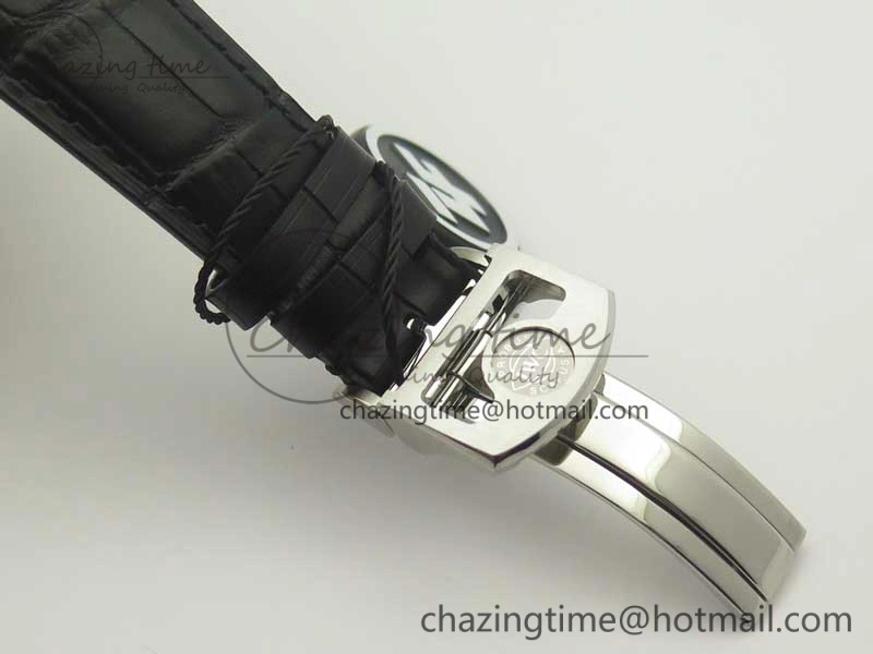Portugieser Chrono Classic 42 IW390302 ZF 1:1 Best Edition White Dial Blue Markers on Black Leather Strap A7750