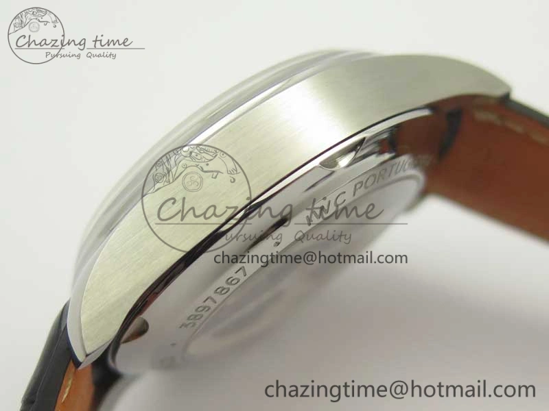 Portugieser Chrono Classic 42 IW390403 ZF 1:1 Best Edition White Dial Blue Hand on Black Leather Strap A7750