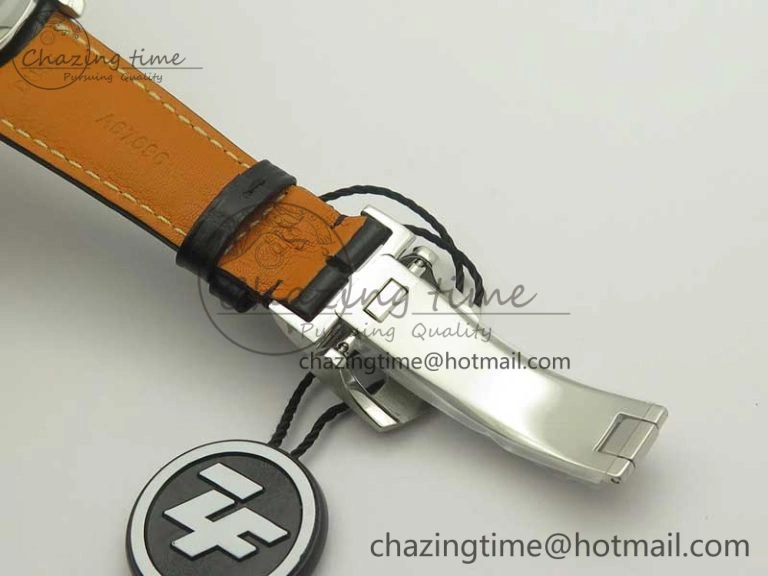 Portugieser Chrono Classic 42 IW390403 ZF 1:1 Best Edition White Dial Blue Hand on Black Leather Strap A7750