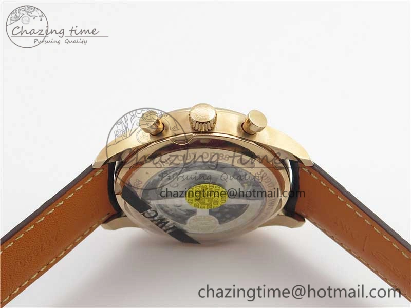 Portugieser Chrono Classic 42 IW390406 RG ZF 1:1 Best Edition Blue Dial on Brown Leather Strap A7750