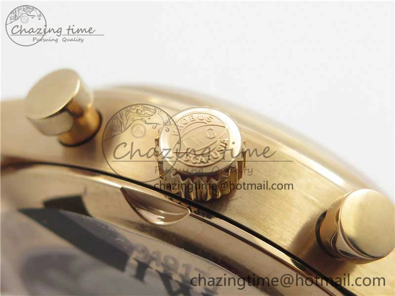 Portugieser Chrono Classic 42 IW390406 RG ZF 1:1 Best Edition Blue Dial on Brown Leather Strap A7750