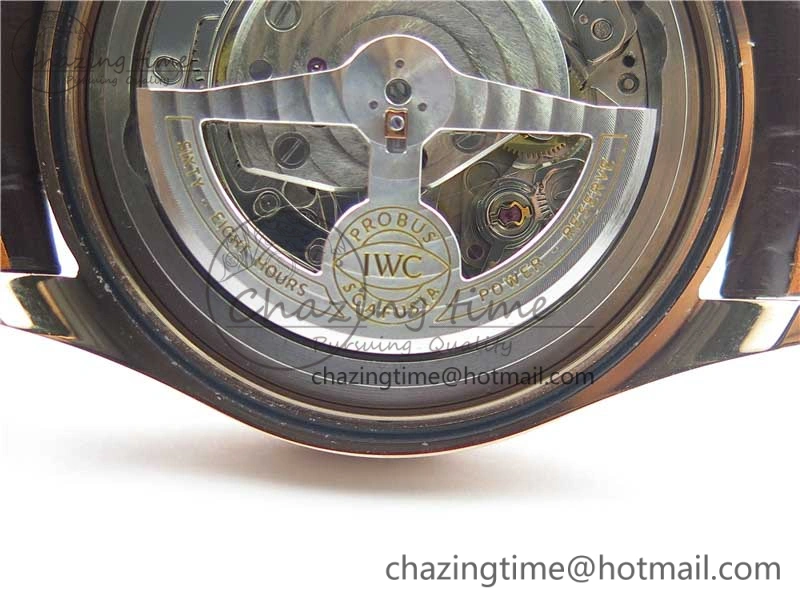 Portugieser Chrono Classic 42 IW390406 RG ZF 1:1 Best Edition Blue Dial on Brown Leather Strap A7750