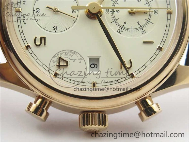 Portugieser Chrono Classic 42 IW390406 RG ZF 1:1 Best Edition White Dial on Brown Leather Strap A7750