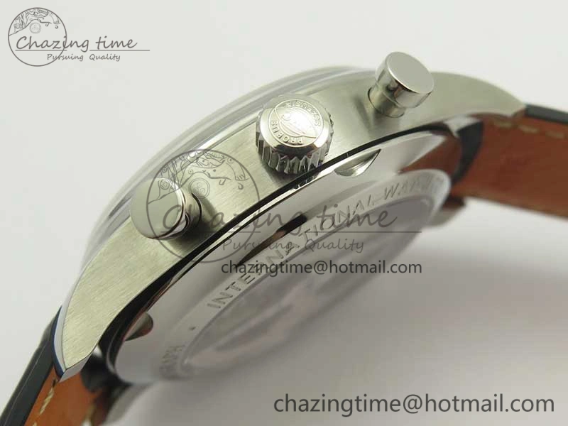 Portugieser Chrono Classic 42 IW390406 ZF 1:1 Best Edition Blue Dial on Black Leather Strap A7750