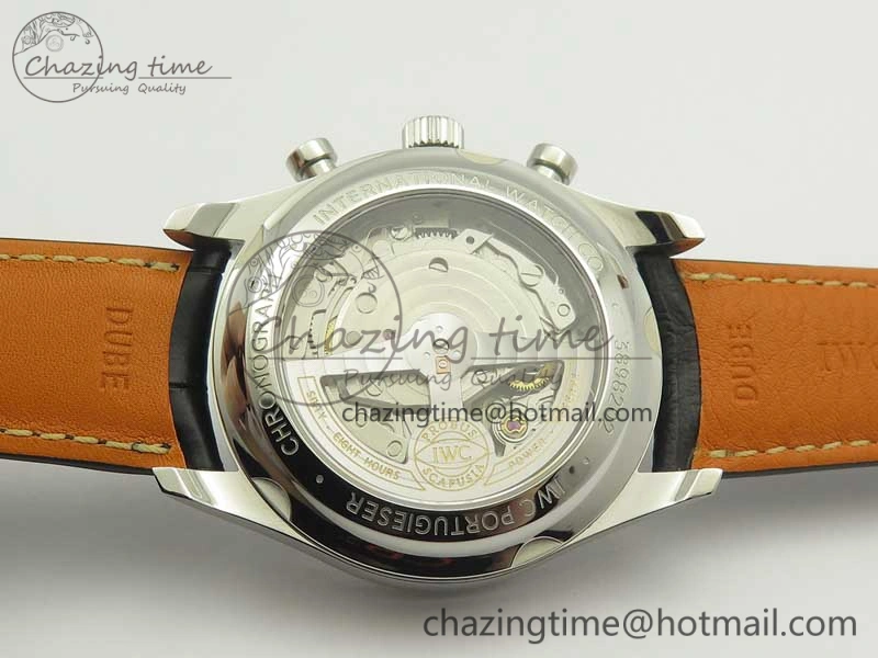 Portugieser Chrono Classic 42 IW390406 ZF 1:1 Best Edition Blue Dial on Black Leather Strap A7750