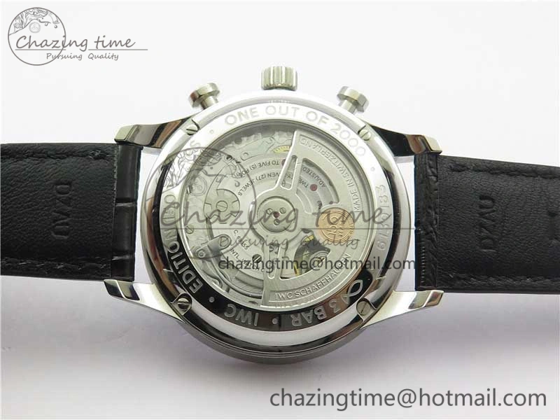 Portugieser Chronograph Edition 150 Years IW371601 ZF 1:1 Best Edition Blue Dial on Black Leather Strap A7750 (Slim Movement)