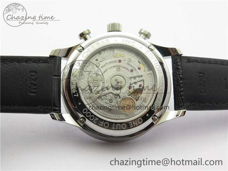 Portugieser Chronograph Edition “150 Years” IW371602 ZF 1:1 Best Edition White Dial on Black Leather Strap A7750 (Slim Movement)