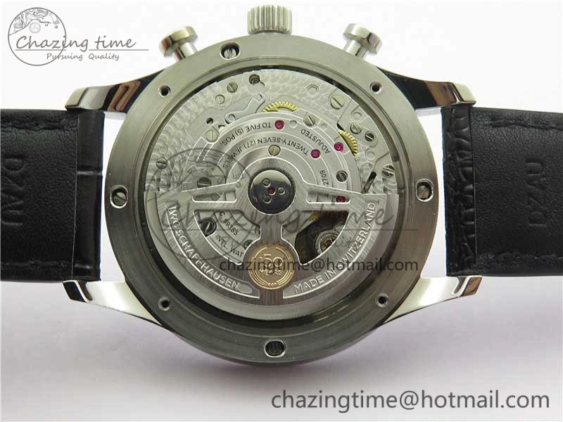 Portugieser Chronograph Edition “150 Years” IW371602 ZF 1:1 Best Edition White Dial on Black Leather Strap A7750 (Slim Movement)