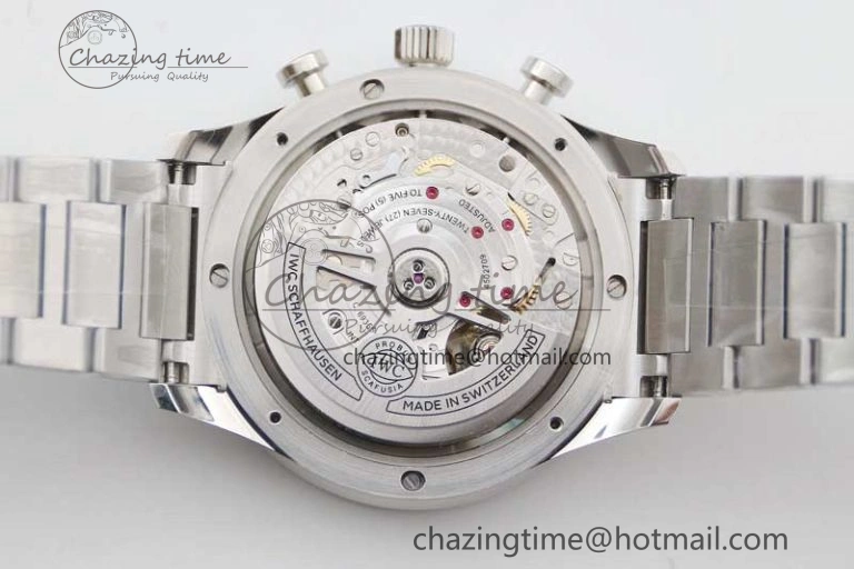 Portugieser Chronograph IW371615 ZF Best Edition Green Dial on SS Bracelet A7750 (Slim Movement)