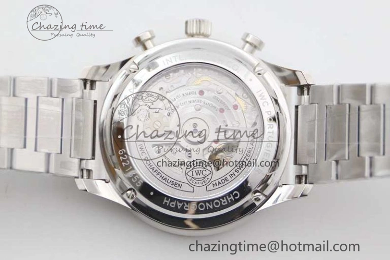 Portugieser Chronograph IW371615 ZF Best Edition Green Dial on SS Bracelet A7750 (Slim Movement)
