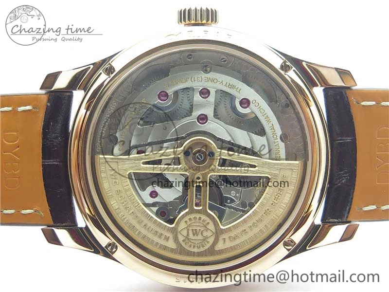 Portugieser Perpetual Calendar IW503302 RG V9F 1:1 Best Edition White Dial on Brown Leather Strap A52615