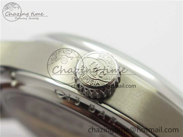 Portugieser Perpetual Calendar IW503406 V9F 1:1 Best Edition Silver Dial on Black Leather Strap A52615