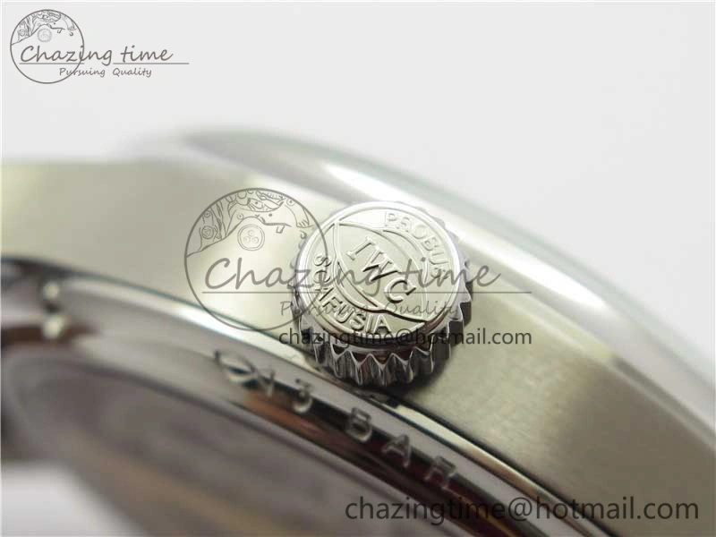 Portugieser Perpetual Calendar IW503406 V9F 1:1 Best Edition Silver Dial on Black Leather Strap A52615
