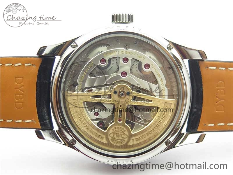Portugieser Perpetual Calendar IW503406 V9F 1:1 Best Edition Silver Dial on Black Leather Strap A52615