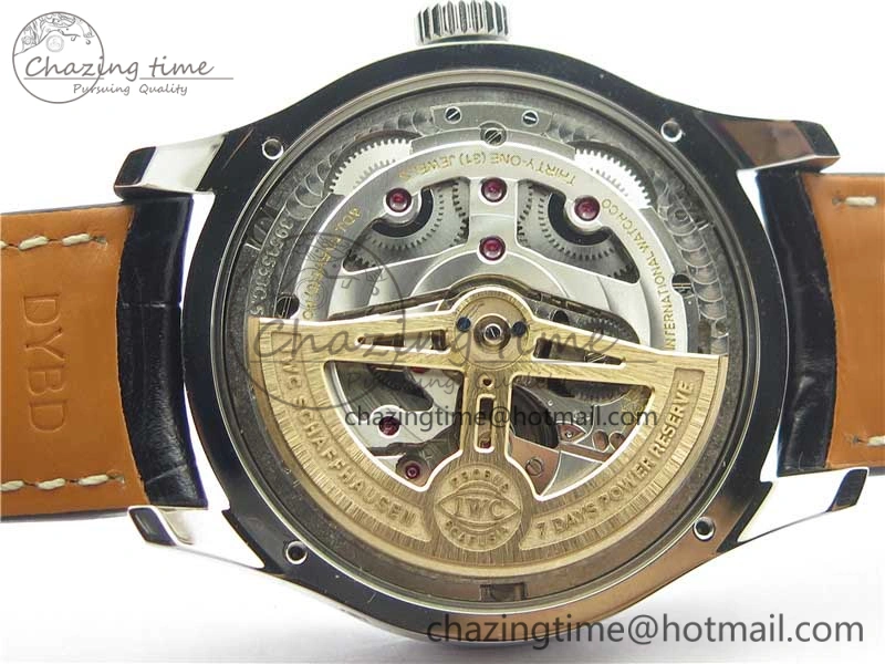 Portugieser Perpetual Calendar IW503406 V9F 1:1 Best Edition Silver Dial on Black Leather Strap A52615