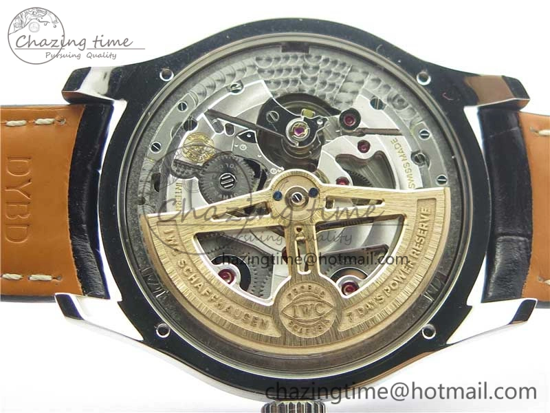 Portugieser Perpetual Calendar IW503406 V9F 1:1 Best Edition Silver Dial on Black Leather Strap A52615
