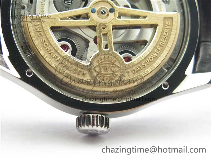 Portugieser Perpetual Calendar IW503406 V9F 1:1 Best Edition Silver Dial on Black Leather Strap A52615