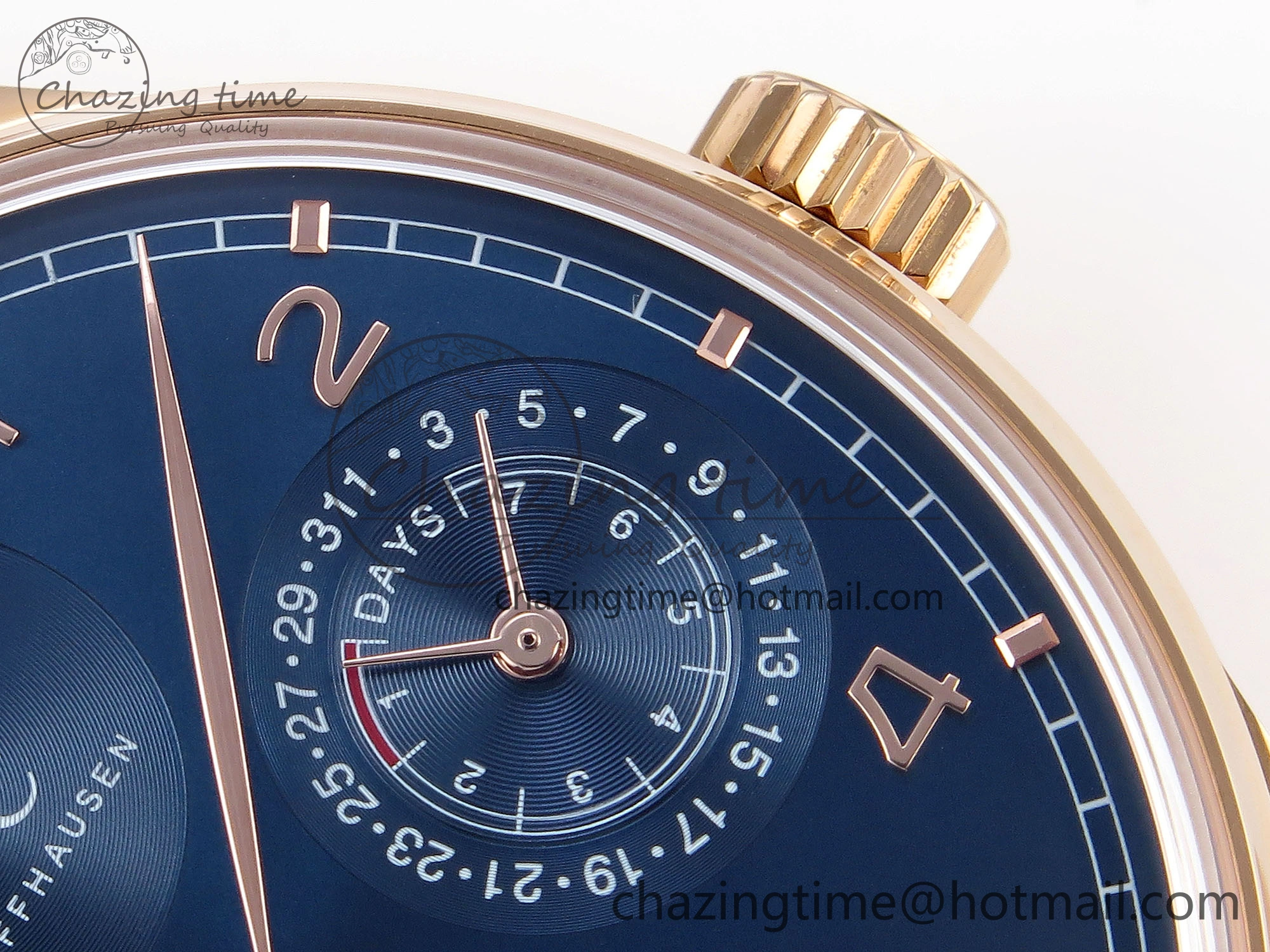 Portugieser Perpetual Calendar RG 5033 APSF 1:1 Best Edition Blue Dial on Black Leather Strap A52610 Clone