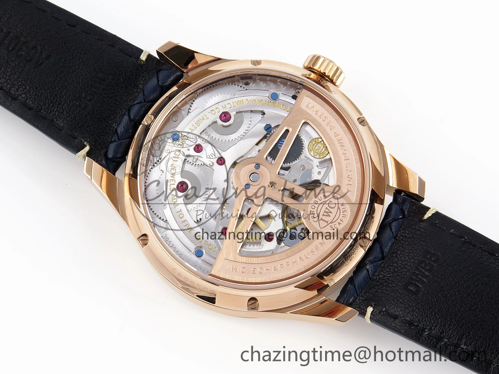 Portugieser Perpetual Calendar RG 5033 APSF 1:1 Best Edition Blue Dial on Black Leather Strap A52610 Clone