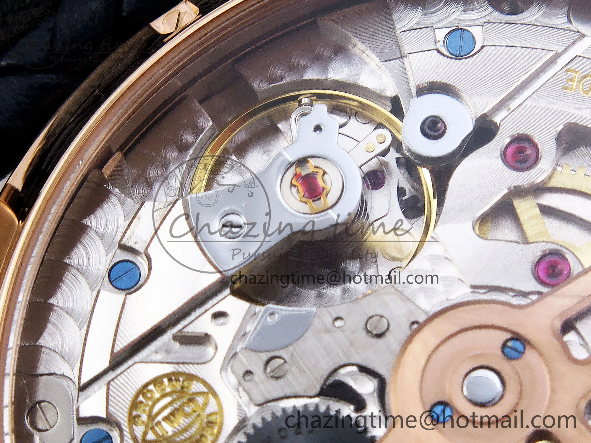 Portugieser Perpetual Calendar RG 5033 APSF 1:1 Best Edition Blue Dial on Black Leather Strap A52610 Clone