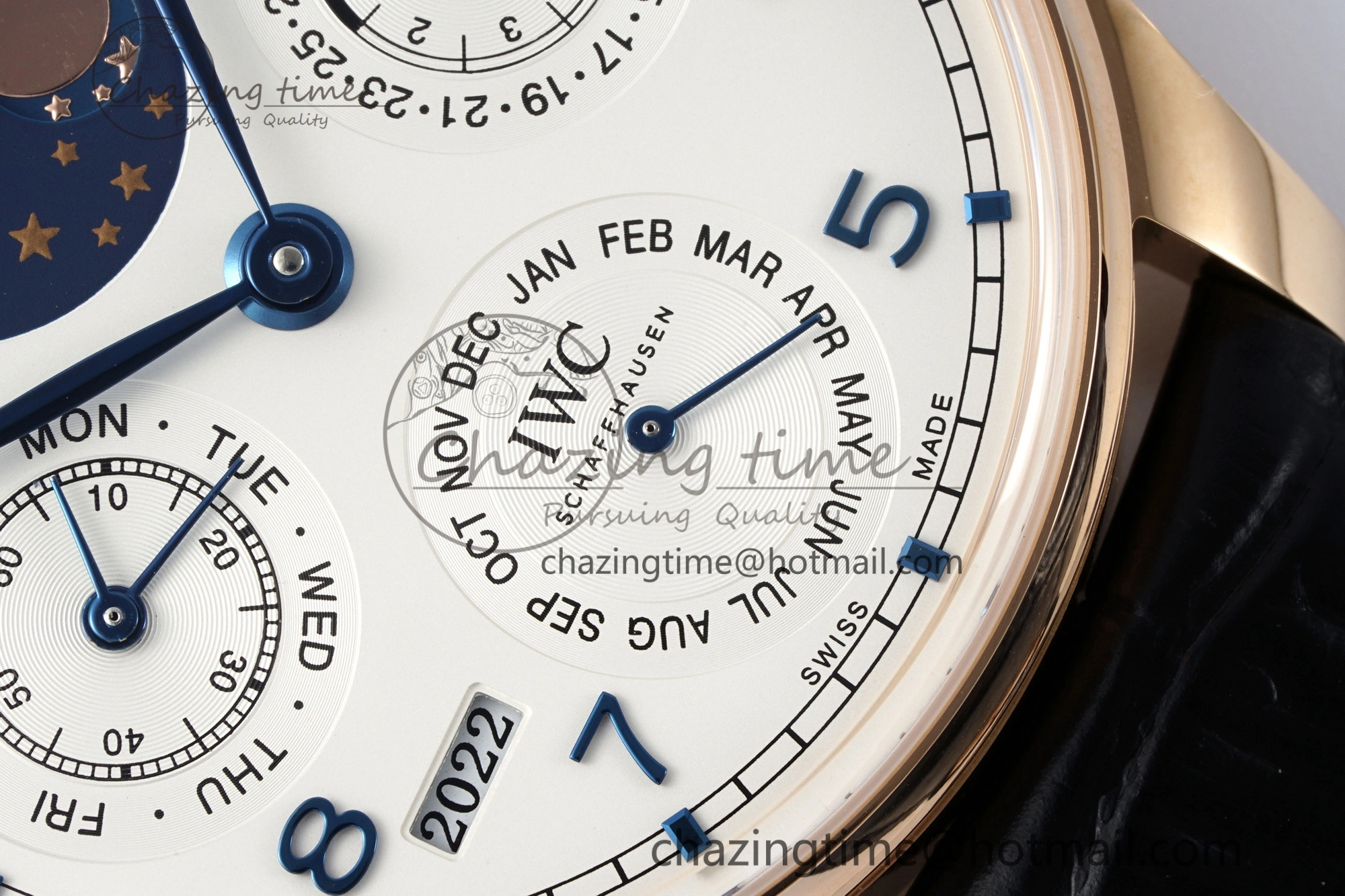 Portugieser Perpetual Calendar RG 5033 APSF 1:1 Best Edition White Dial on Black Leather Strap A52610 Clone