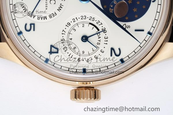 Portugieser Perpetual Calendar RG 5033 APSF 1:1 Best Edition White Dial on Black Leather Strap A52610 Clone