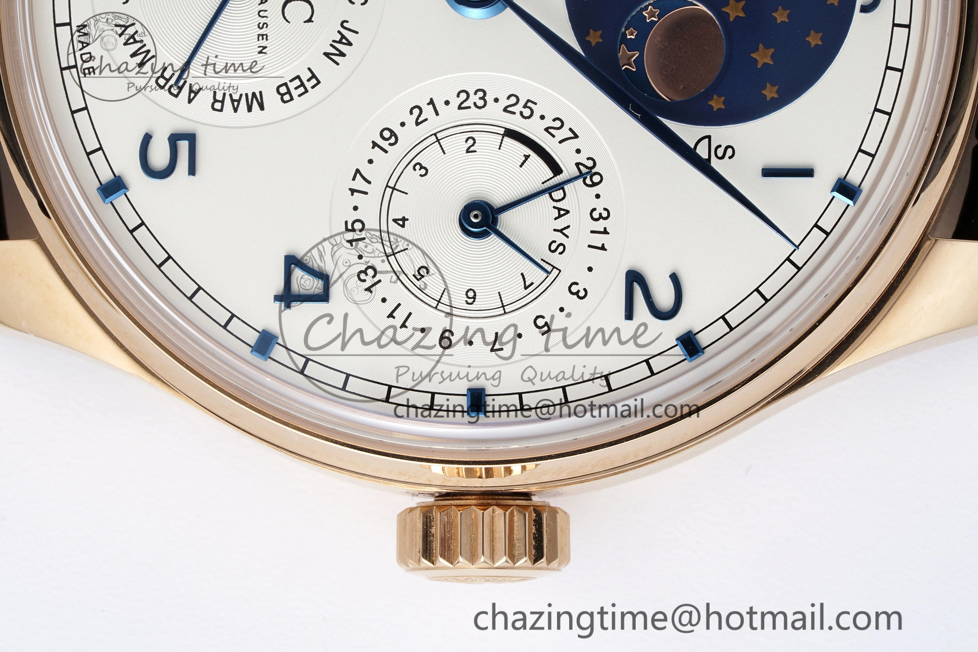 Portugieser Perpetual Calendar RG 5033 APSF 1:1 Best Edition White Dial on Black Leather Strap A52610 Clone