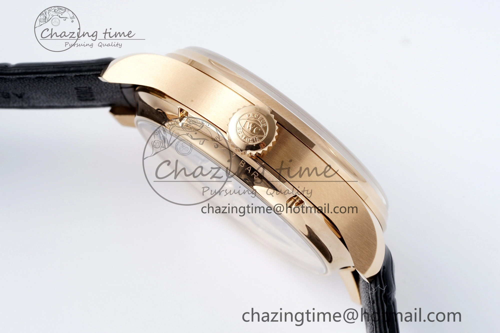 Portugieser Perpetual Calendar RG 5033 APSF 1:1 Best Edition White Dial on Black Leather Strap A52610 Clone