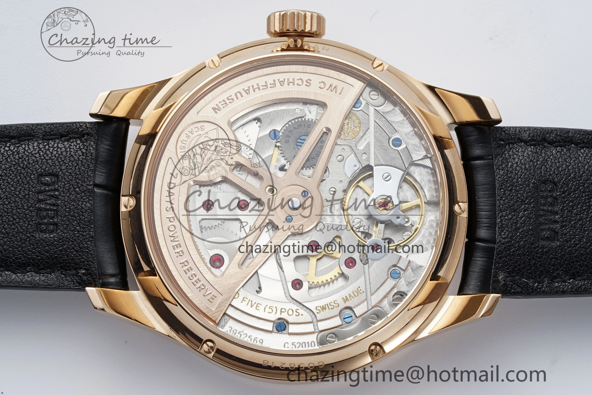 Portugieser Perpetual Calendar RG 5033 APSF 1:1 Best Edition White Dial on Black Leather Strap A52610 Clone
