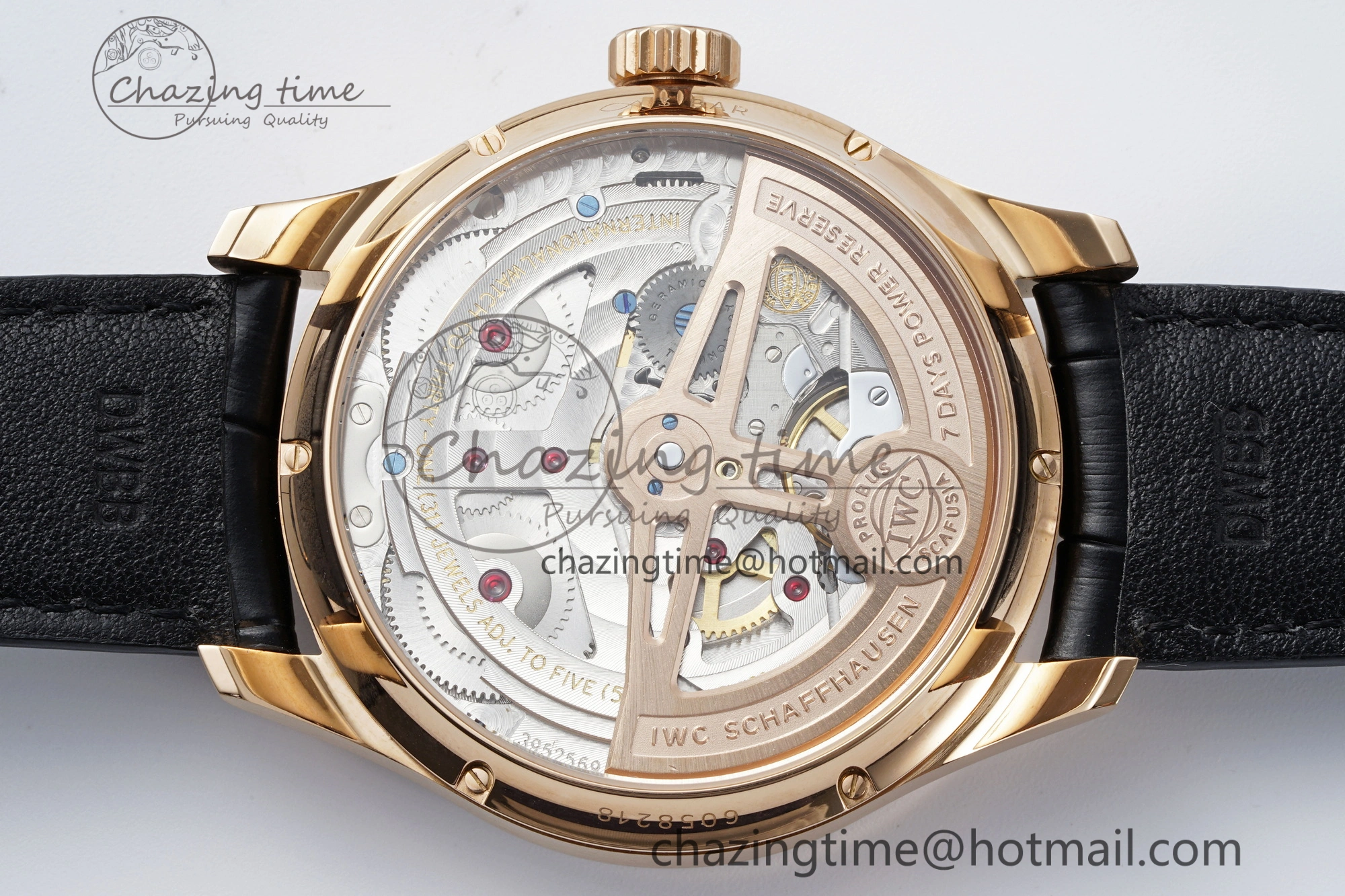 Portugieser Perpetual Calendar RG 5033 APSF 1:1 Best Edition White Dial on Black Leather Strap A52610 Clone