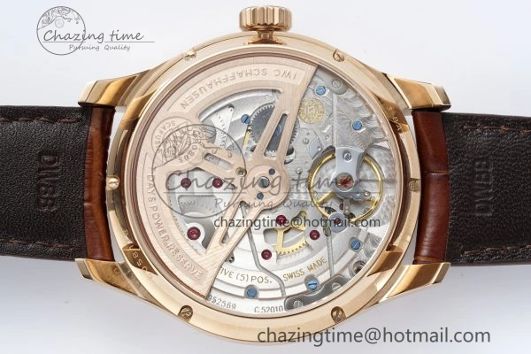 Portugieser Perpetual Calendar RG 5033 APSF 1:1 Best Edition White Dial on Brown Leather Strap A52610 Clone