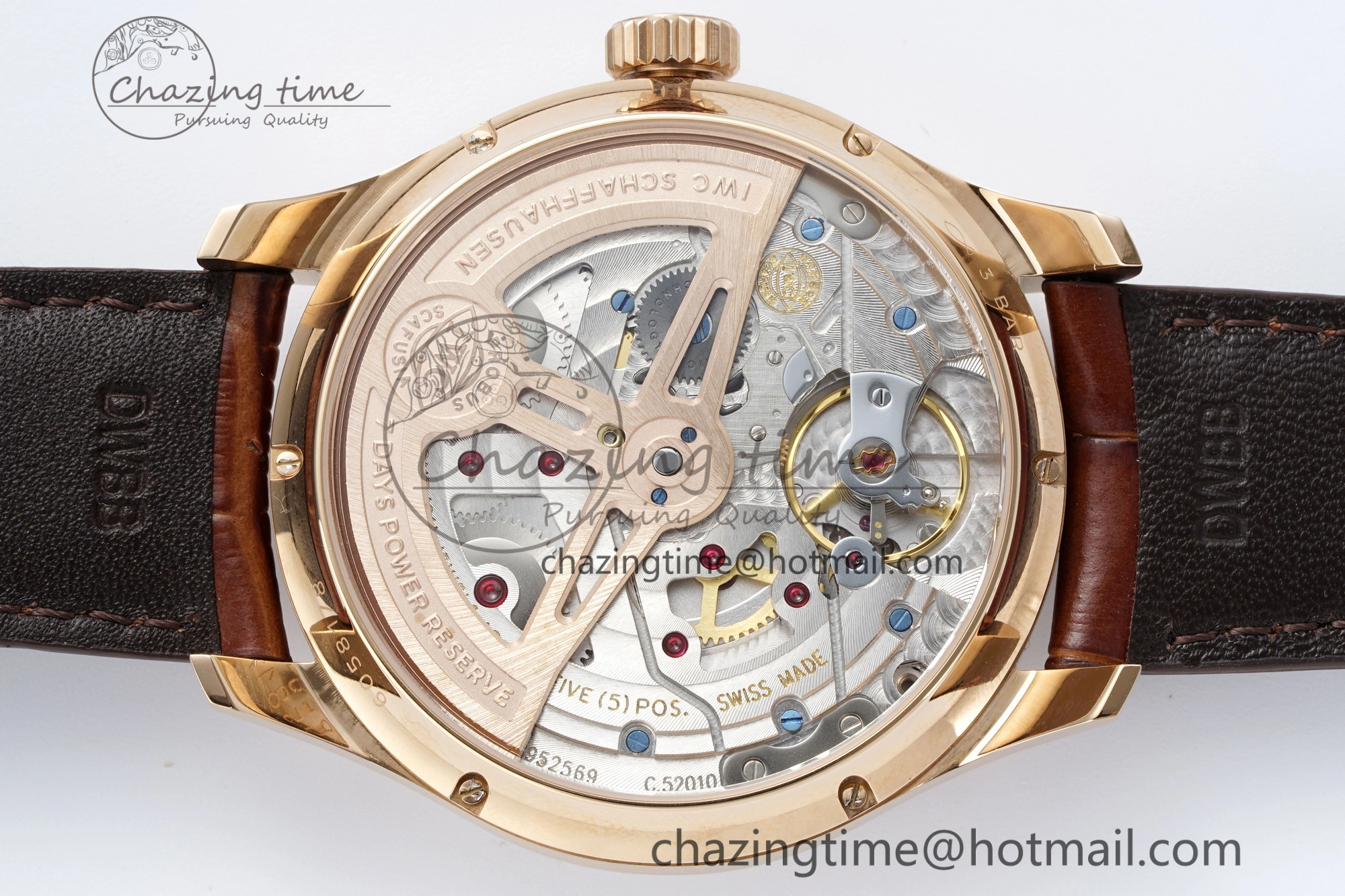 Portugieser Perpetual Calendar RG 5033 APSF 1:1 Best Edition White Dial on Brown Leather Strap A52610 Clone
